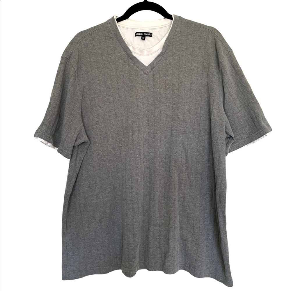 George. Classics Grey with White Undershirt in XL Shirt